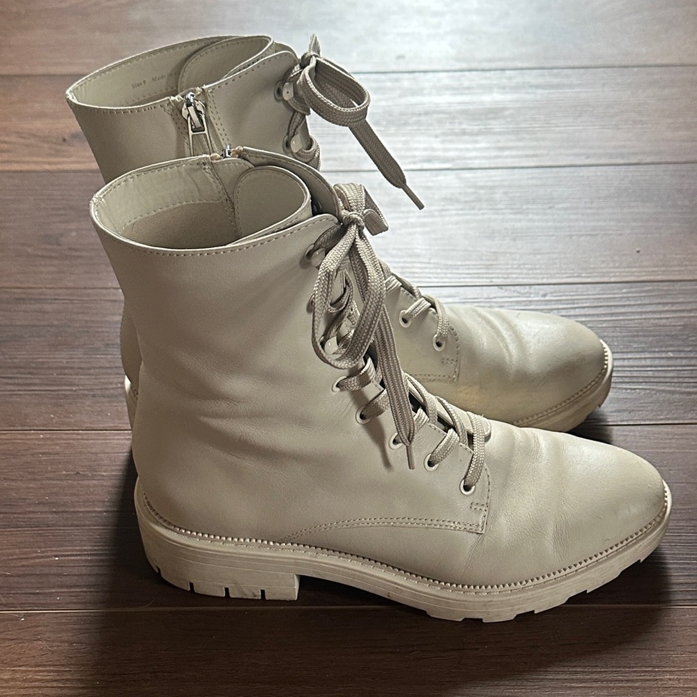 Dolce Vita Eco Friendly Military Lace-Up Ivory Boot 9